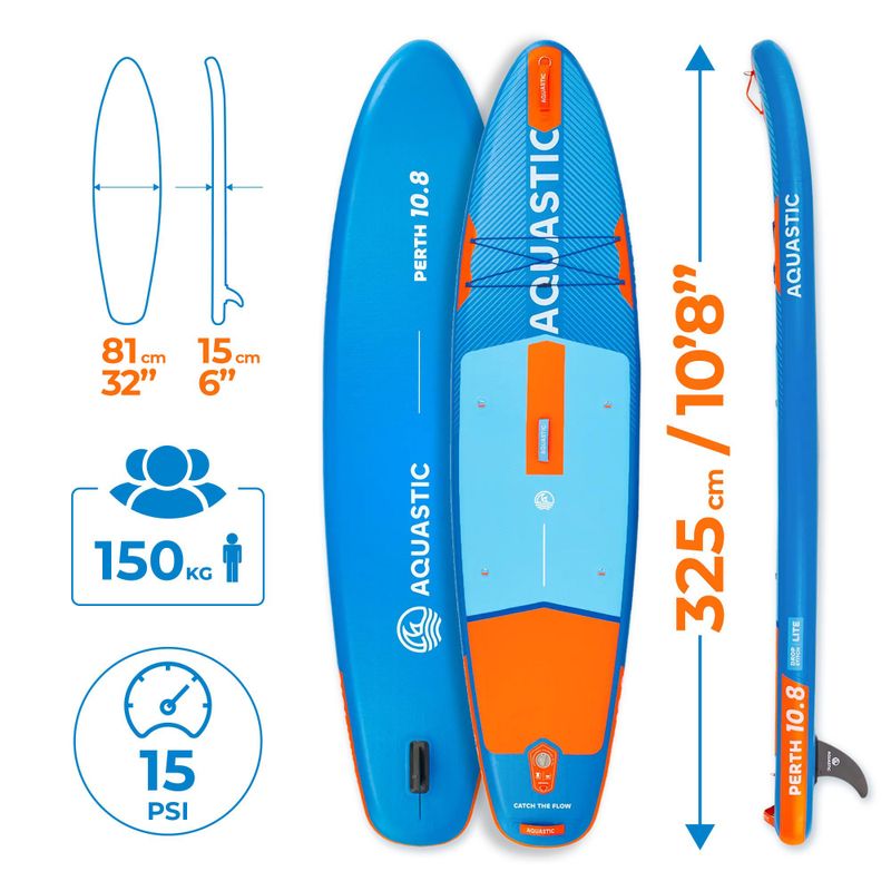 Felfújható SUP deszka szett AQUASTIC Perth 10'8" all-round blue 24