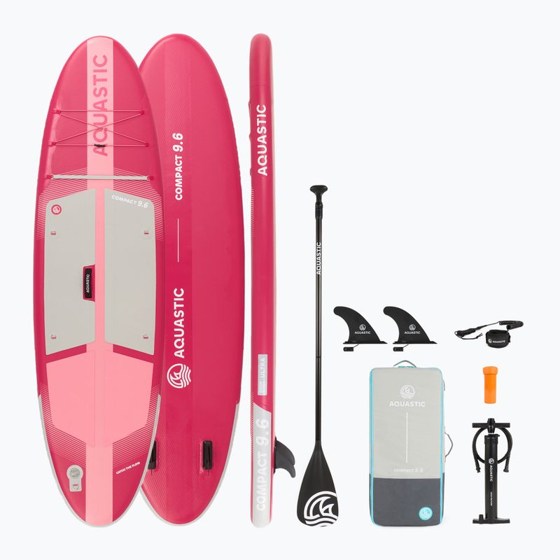 SUP AQUASTIC Compact 9'6" deszka rózsaszínű