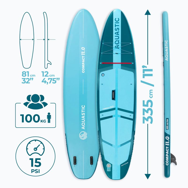 SUP AQUASTIC Compact 11'0" deszka kék 18