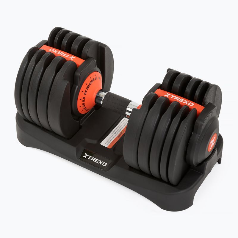 Állítható súlyzó TREXO 24kg EVO black