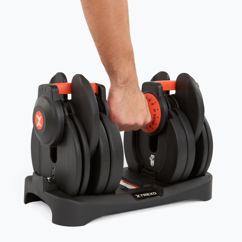 Állítható súlyzó XTREXO 24kg EVO black 10