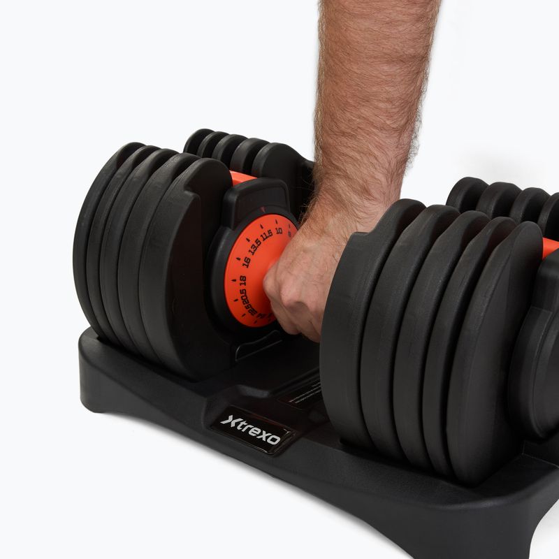 Állítható súlyzó XTREXO 24kg EVO black 10