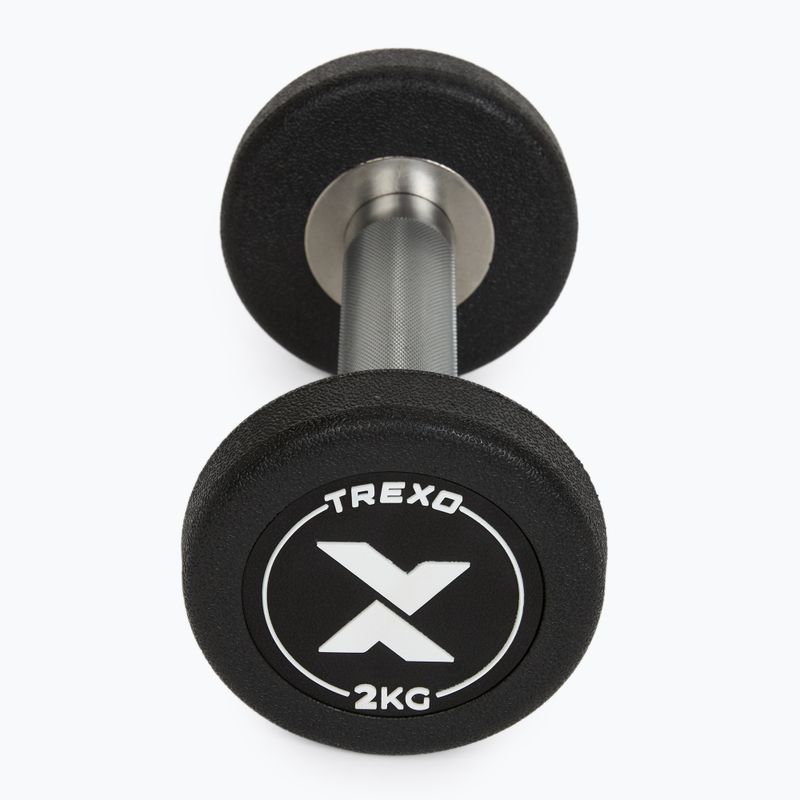 Gumírozott öntöttvas kézisúlyzó XTREXO Pro 2 kg black 6