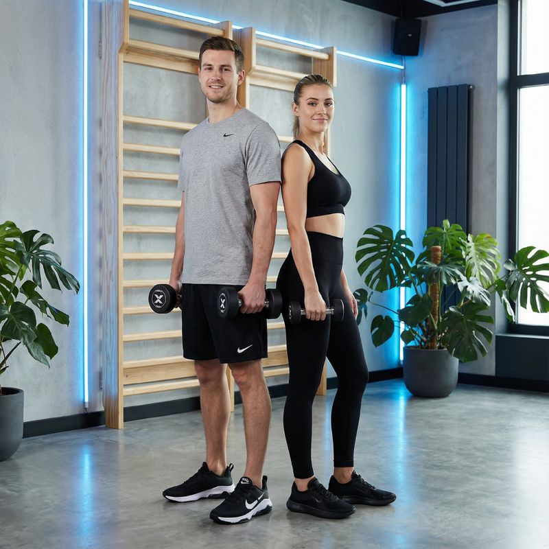 Gumírozott öntöttvas kézisúlyzó XTREXO Pro 6 kg black 5