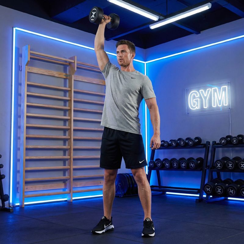 Gumírozott öntöttvas kézisúlyzó XTREXO Pro 10 kg black 6