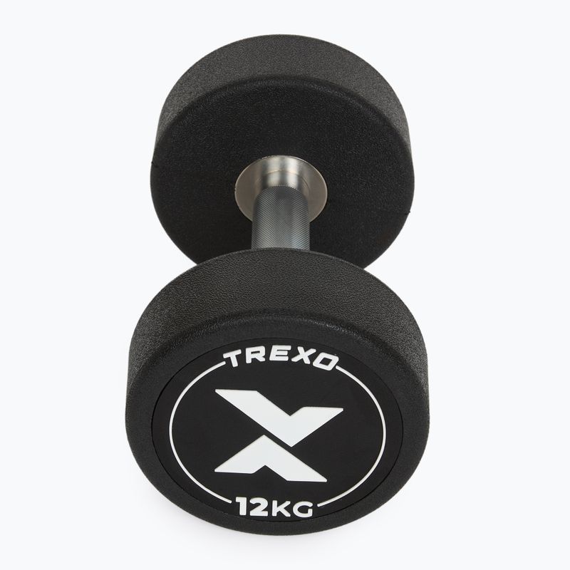 Gumírozott öntöttvas kézisúlyzó XTREXO Pro 12 kg black 7