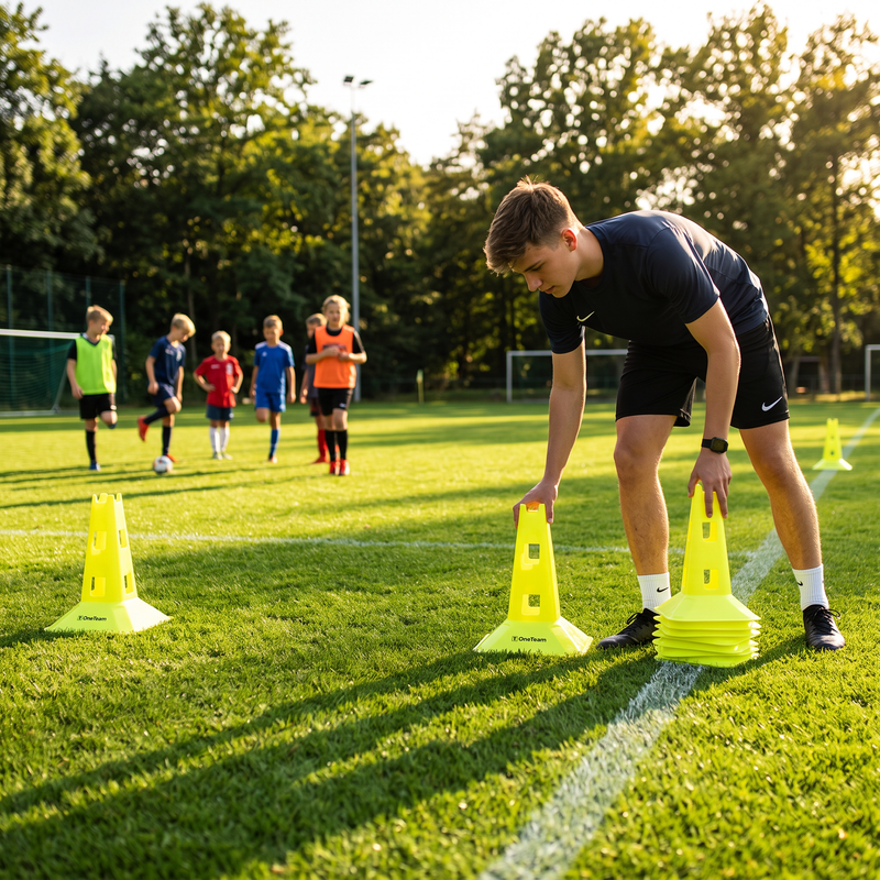 Zestaw pachołków OneTeam TRFTB03 MD6 6 sztuk żółte 3