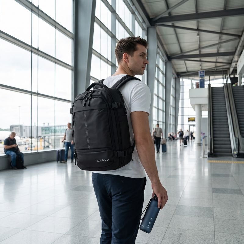 Kabinbőrönd vákuumos hátizsák KADVA ARTravel 22 l fekete 4