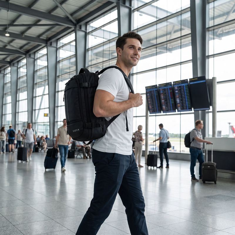 Kabinbőrönd vákuumos hátizsák KADVA ARTravel 22 l fekete 5