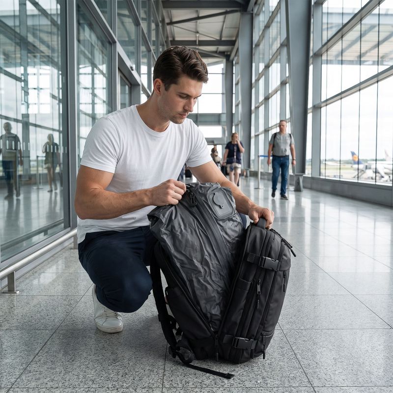 Kabinbőrönd vákuumos hátizsák KADVA ARTravel 22 l fekete 6