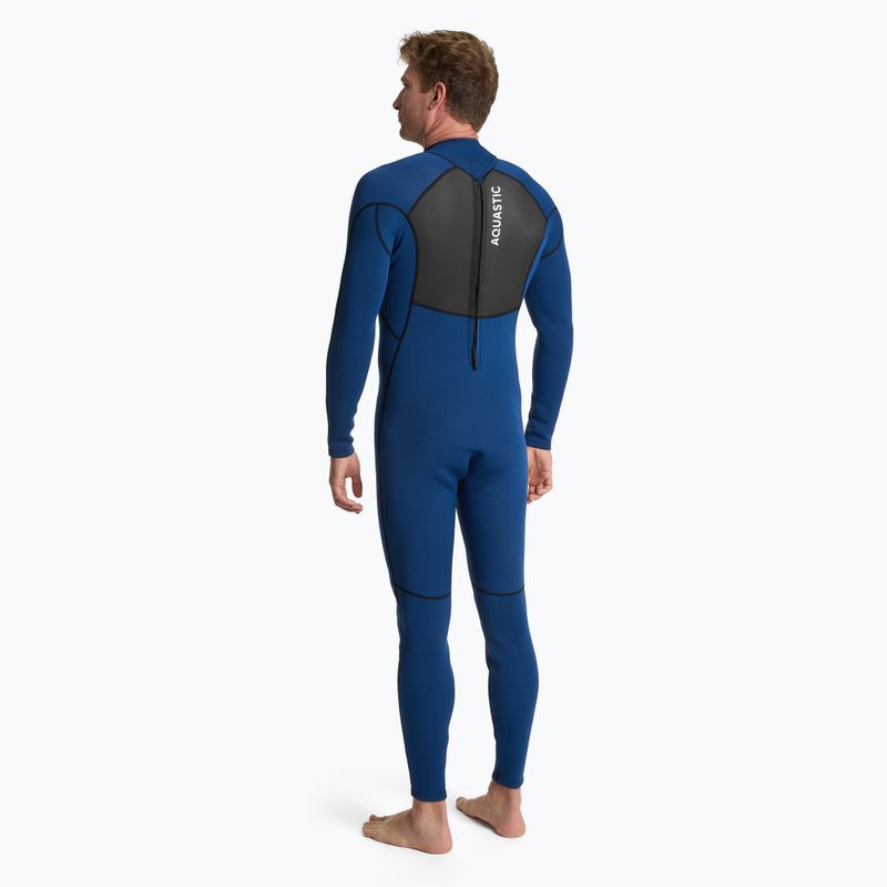 Férfi szörfös neoprénruha AQUASTIC 3/2 mm vastag neoprénből WAVEY 3/2 navy blue 3
