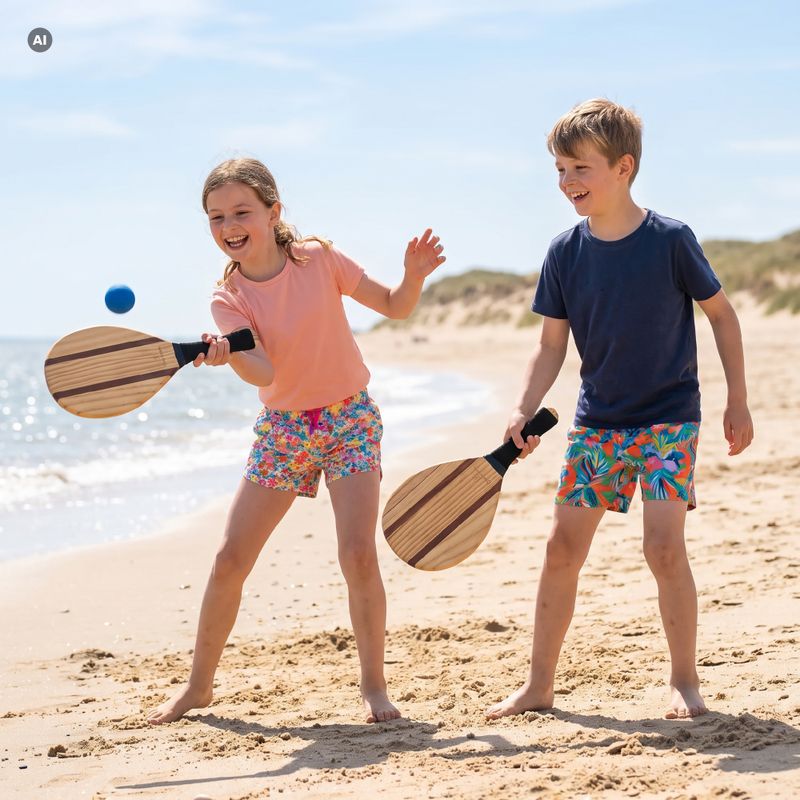OneTeam Beach Play strandtenisz készlet barna 3