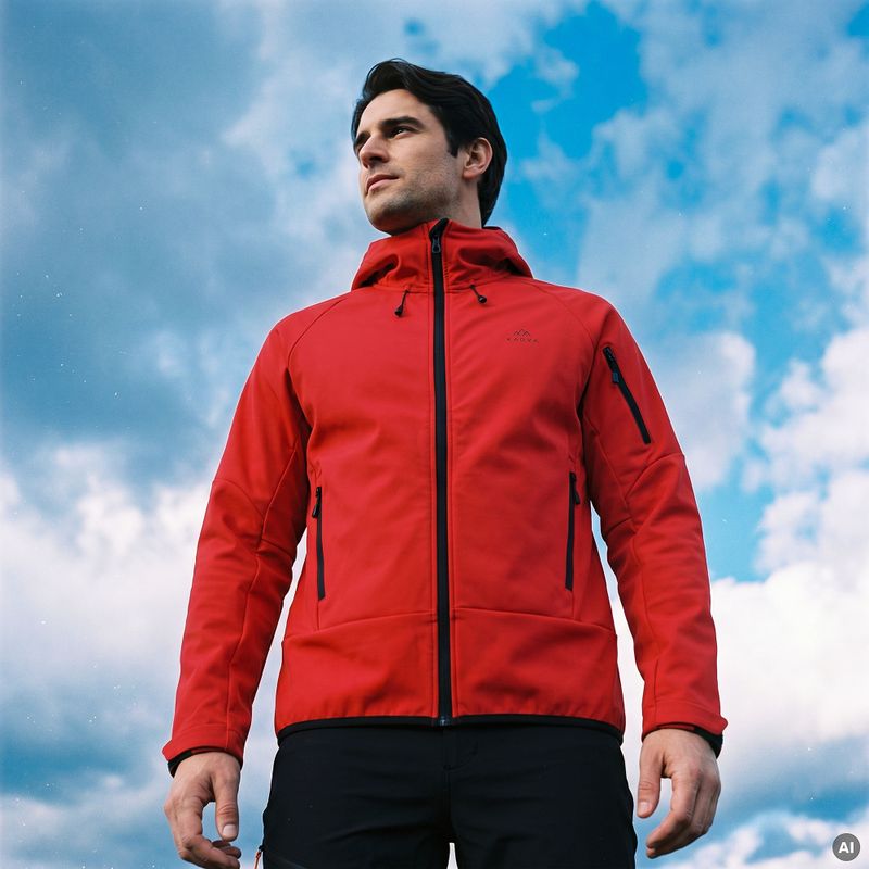 Férfi túrasweatshirt KADVA Arix WP 5K/3K softshell hibrid piros 6