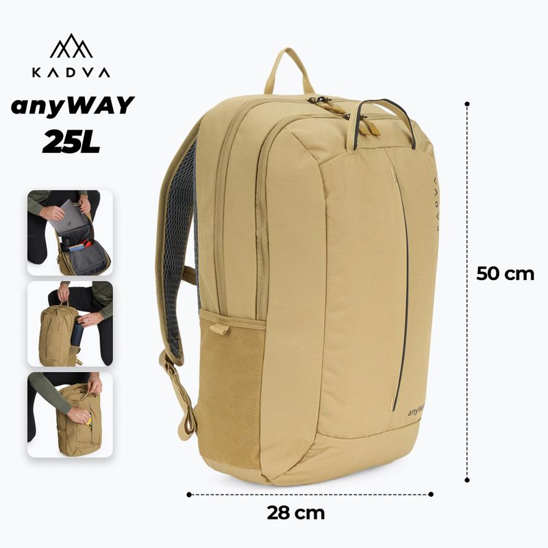 KADVA anyWAY 25 l homokszínű túrahátizsák 2