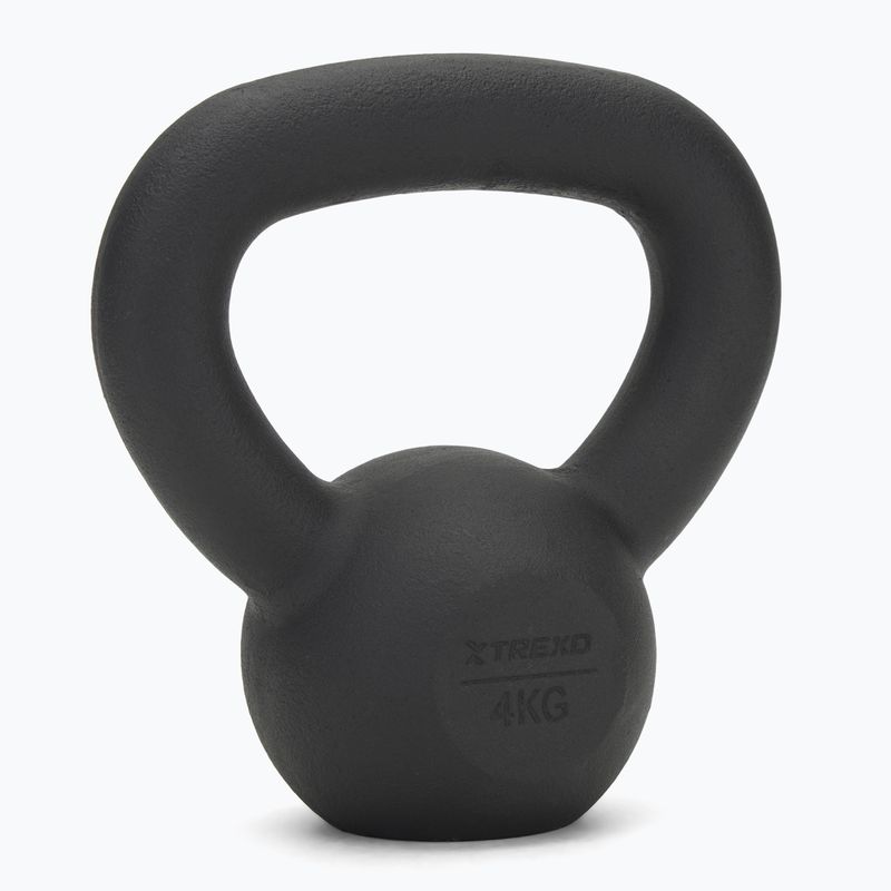 TREXO 4kg fekete öntöttvas Kettlebell