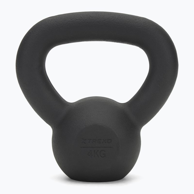 TREXO 4kg fekete öntöttvas Kettlebell 2