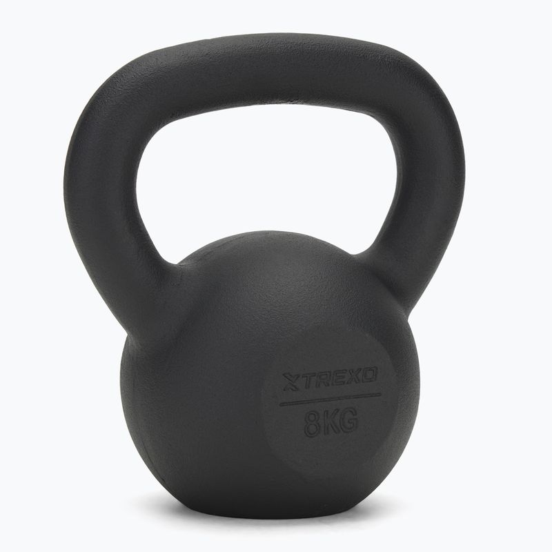 TREXO 8kg fekete öntöttvas kettlebell