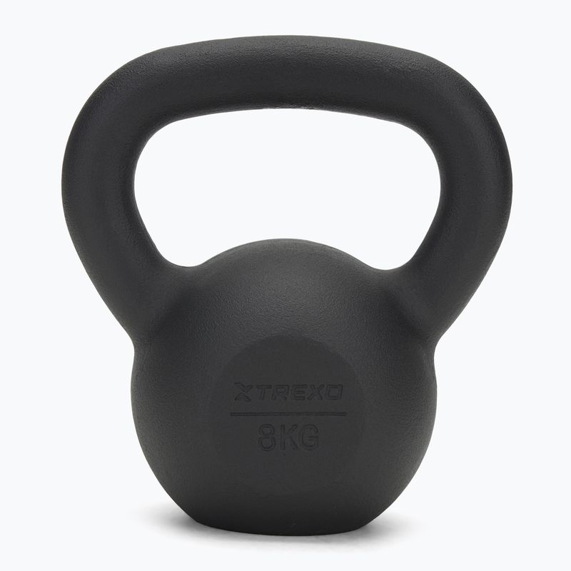 TREXO 8kg fekete öntöttvas kettlebell 2
