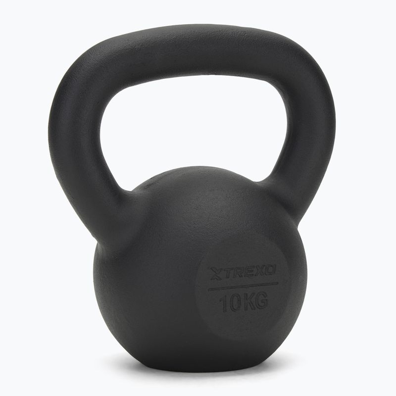 TREXO 10kg fekete öntöttvas kettlebell