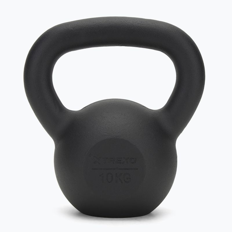 TREXO 10kg fekete öntöttvas kettlebell 2