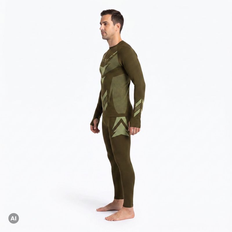 Férfi thermo fehérnemű szett KADVA Alpinestep Thermo SH Light Plus Set Green 2