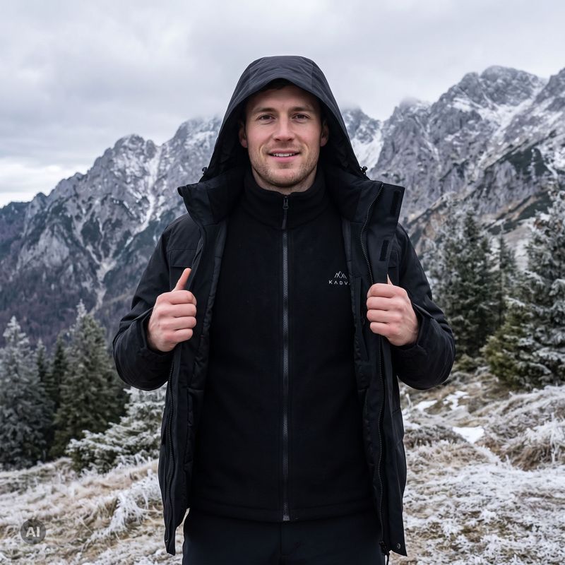 Férfi 3 az 1-ben kabát KADVA TraiLine WP fekete 6
