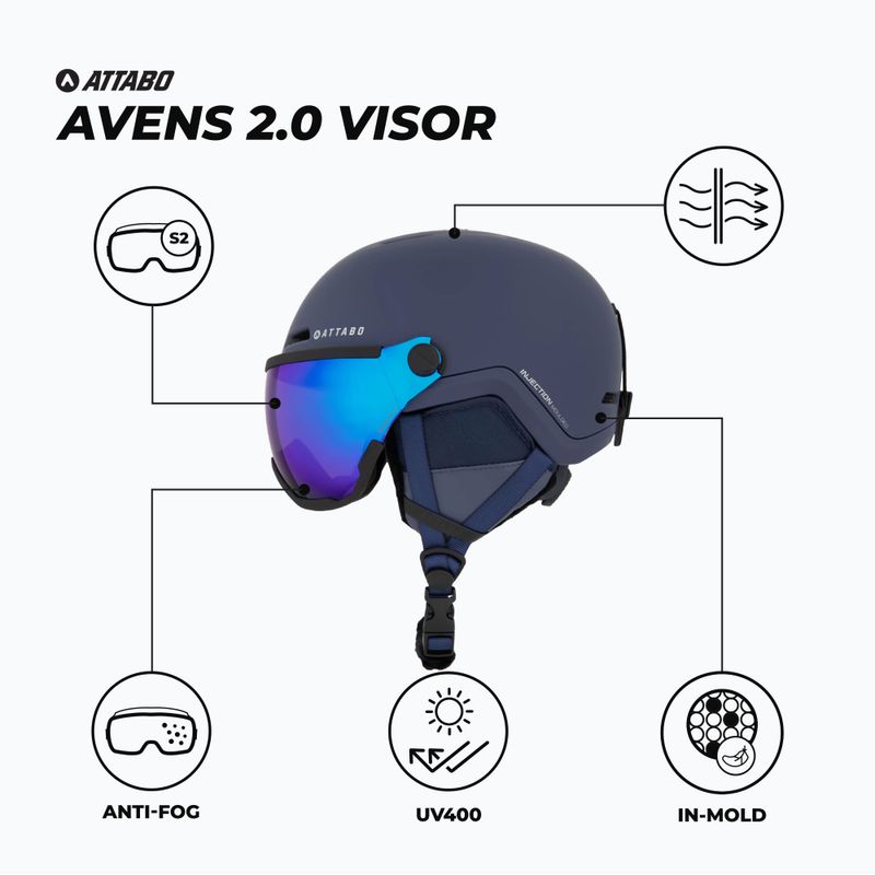 Gyerek sísisak ATTABO Avens 2.0 Jr Visor dark blue 2