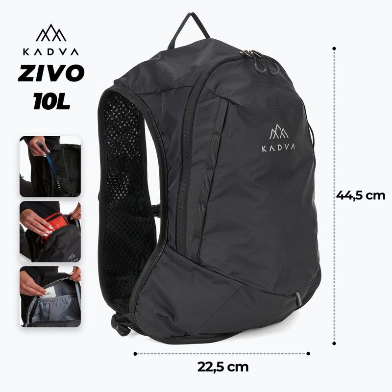 KADVA Zivo 10 l fekete túrahátizsák 2