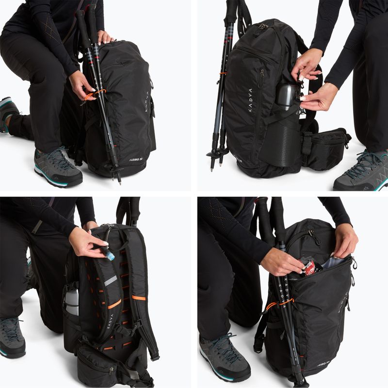 KADVA Fleiro 30 l fekete túrahátizsák 12