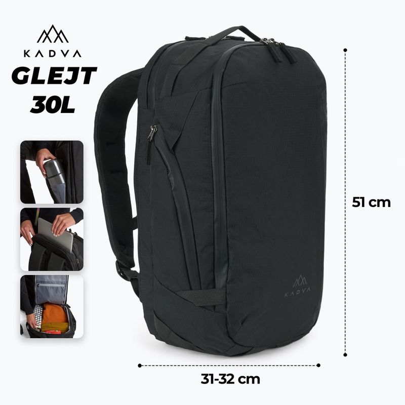 KADVA Glejt 30 l fekete túrahátizsák 2
