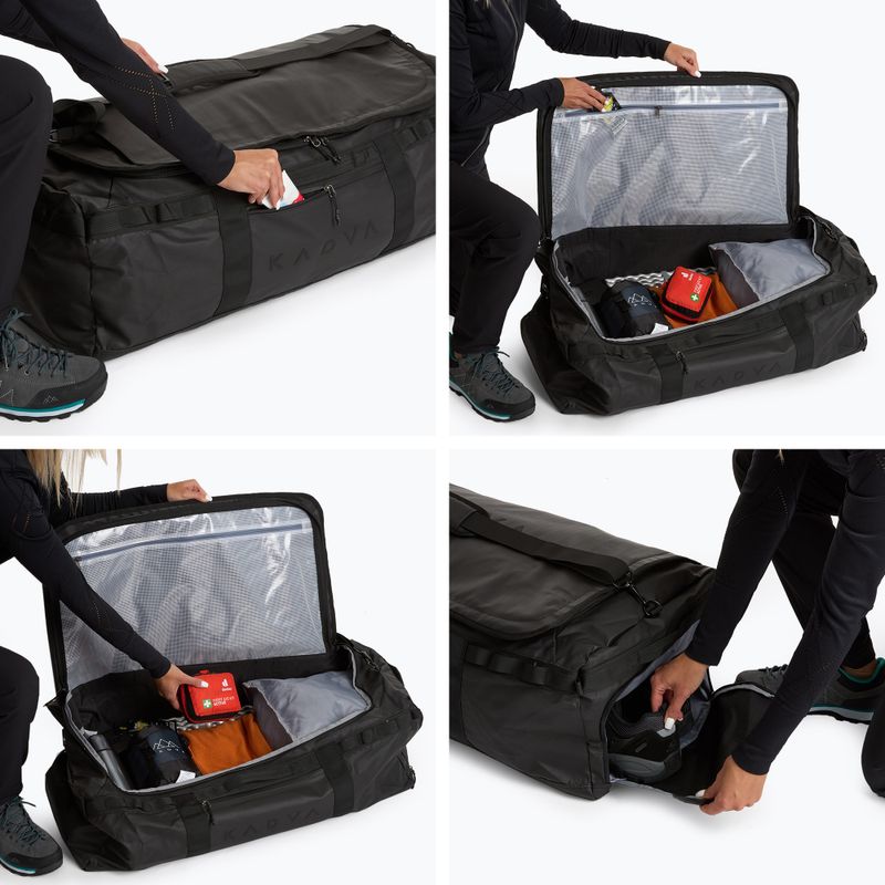 Duffel Bag KADVA 2 az 1-ben Alltaker 90 l fekete táska 11