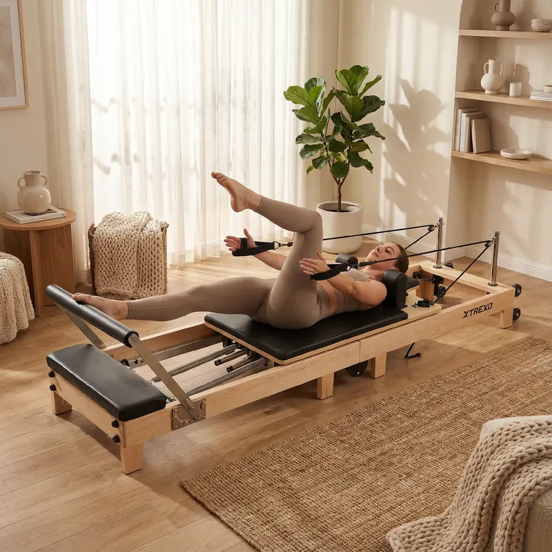 Pilates Reformer XTREXO CTRL-Core wood 3