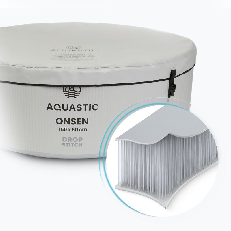 Felfújható medence AQUASTIC ONSEN drop stitch 700 l 150 cm szürke 2