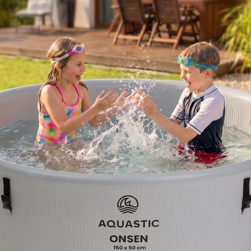 Felfújható medence AQUASTIC ONSEN drop stitch 700 l 150 cm szürke 17