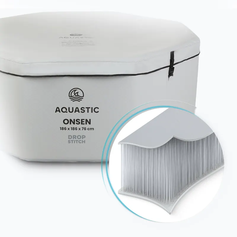 Felfújható medence AQUASTIC ONSEN drop stitch 1400 l 186 cm szürke 14