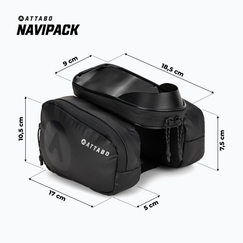 ATTABO NaviPack kerékpár váz táska fekete 9
