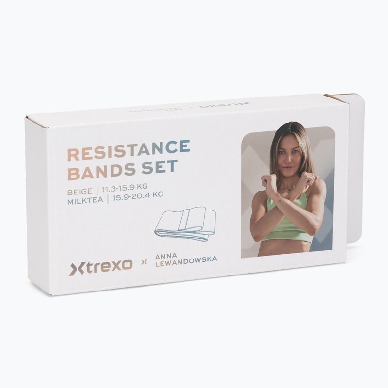 Edző gumiszalag készlet XTREXO x Anna Lewandowska bands Beige/Milktea 6