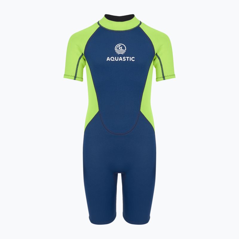 Gyermek úszóruha habszivacsból AQUASTIC Wavey Jrb 2 mm green/navy blue 3
