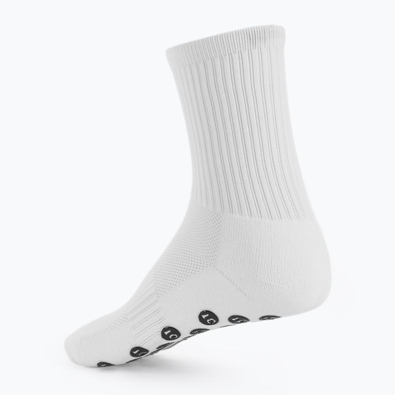 Gyerek focizokni OneTeam Precision Grip non-slip 2-pack white 2
