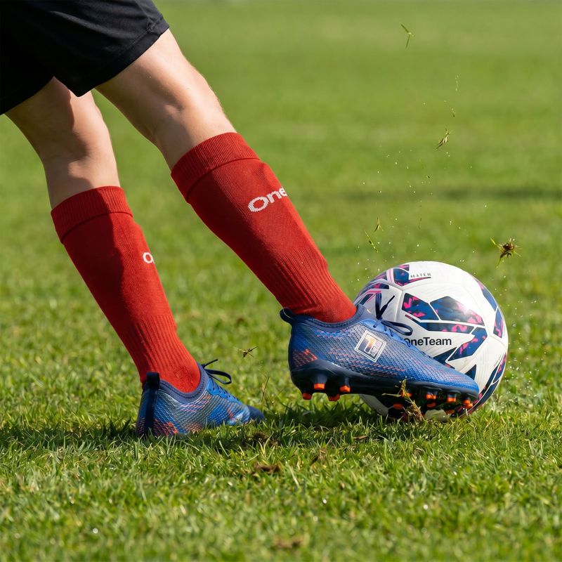 Gyerek focizokni OneTeam Precision football socks szett 2-pack piros 7