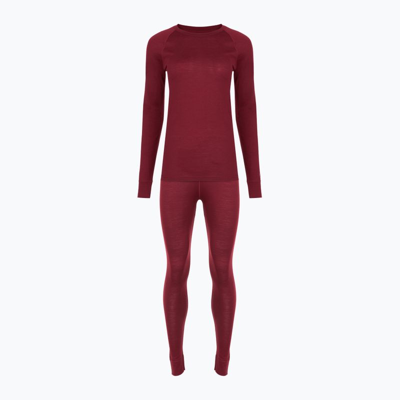 Női thermo fehérnemű szett WOOLCANO Merino SET0543 burgundy 9