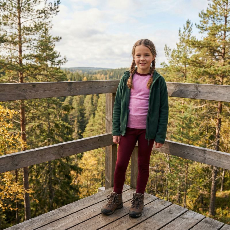 Gyerek termikus fehérnemű szett WOOLCANO Merino SET0982 purple 7