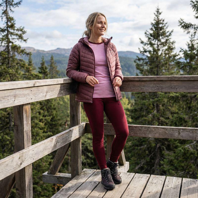 Termikus fehérnemű szett WOOLCANO Merino SET0980 purple 8