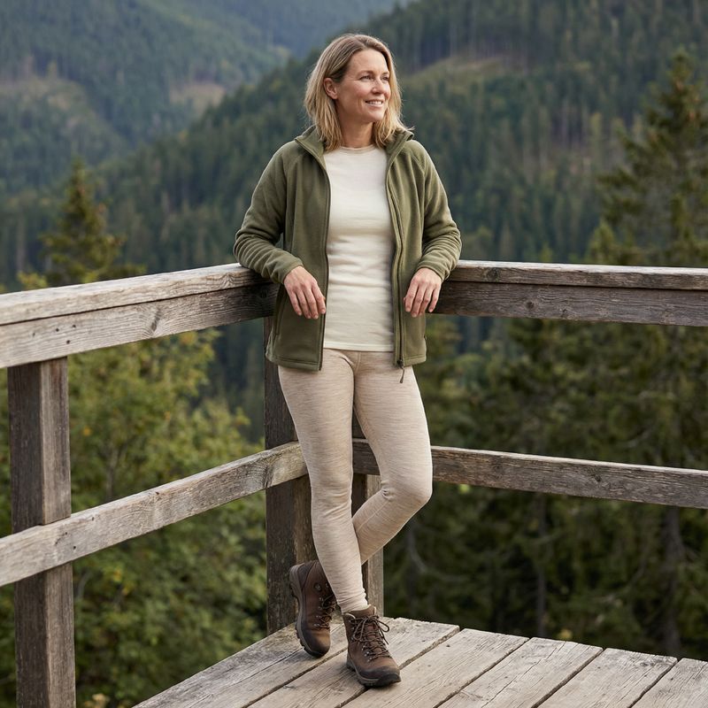 Termo fehérnemű szett WOOLCANO Merino SET0980 beige 8