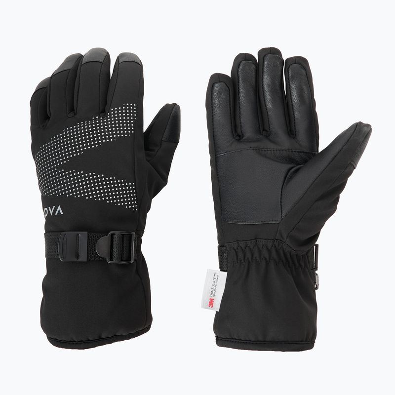 Női síkesztyű KADVA Mountain Flow Pro bőr 3M Thinsulate fekete