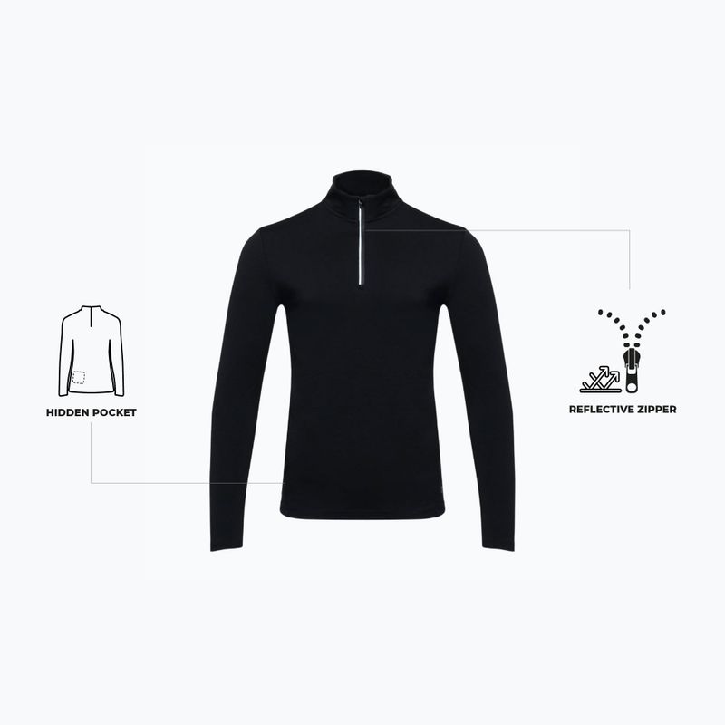 Férfi thermo pulóver WOOLCANO Merino TOP0544 fekete 8