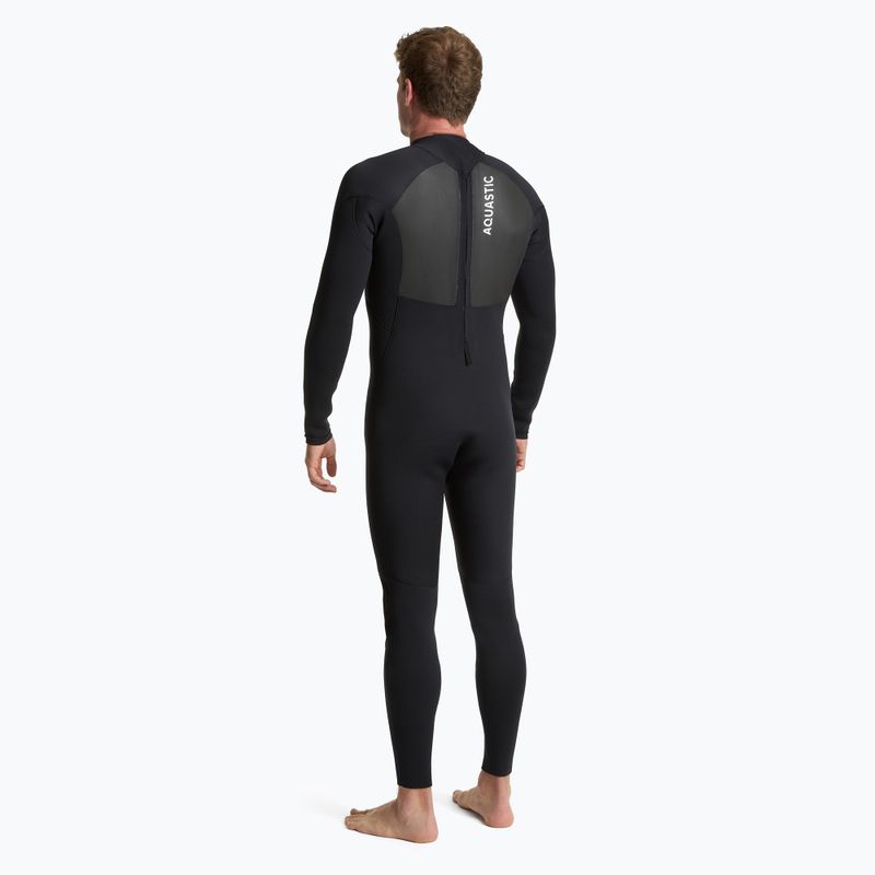Férfi szörfös neoprénruha AQUASTIC 4/3 mm-es neoprén WAVEY black 3