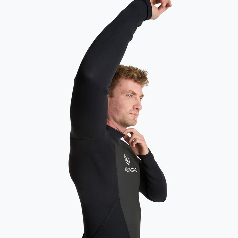 Férfi szörfös neoprénruha AQUASTIC 4/3 mm-es neoprén WAVEY black 7