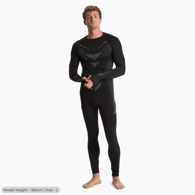 Férfi KADVA ALPINESTEP THERMO LIGHT PLUS varrás nélküli fekete thermoaktív fehérnemű szett