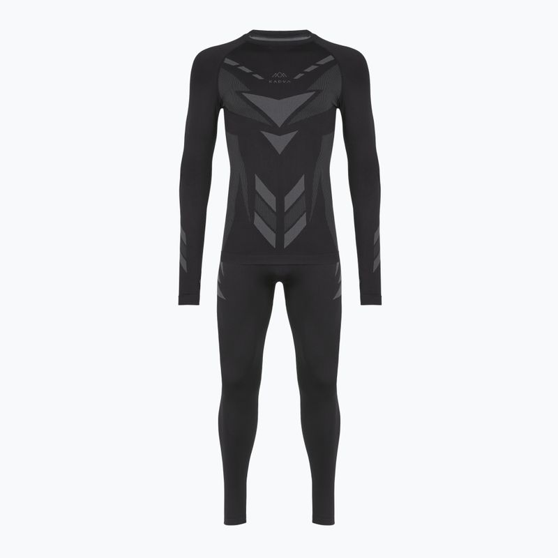 Férfi KADVA ALPINESTEP THERMO LIGHT PLUS varrás nélküli fekete thermoaktív fehérnemű szett 8